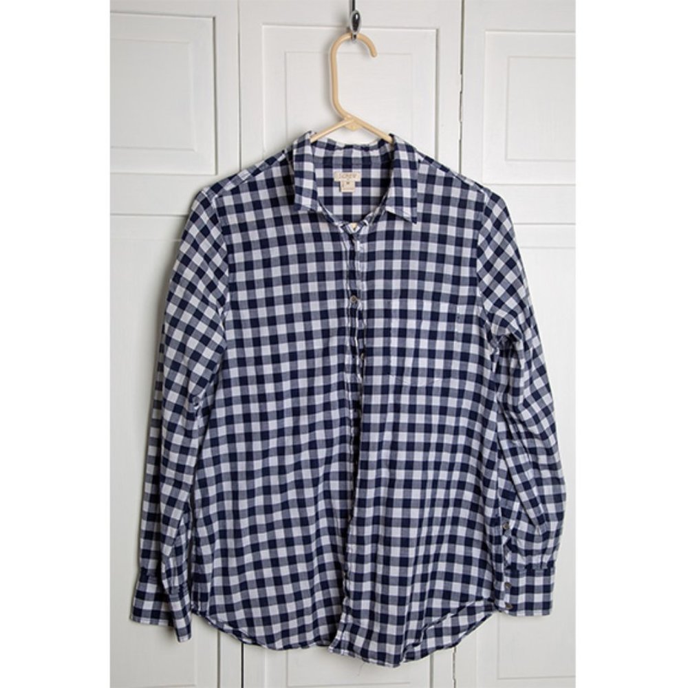 J. Crew Classic button-down in navy gigham